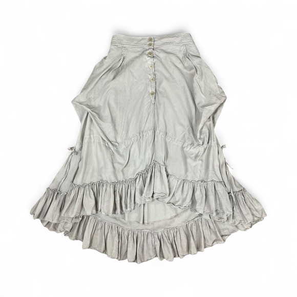 PINKO | Coquette Ruffle Frill Maxi Skirt Soft Sage Green Flowy Made in Italy - Picture 3 of 11